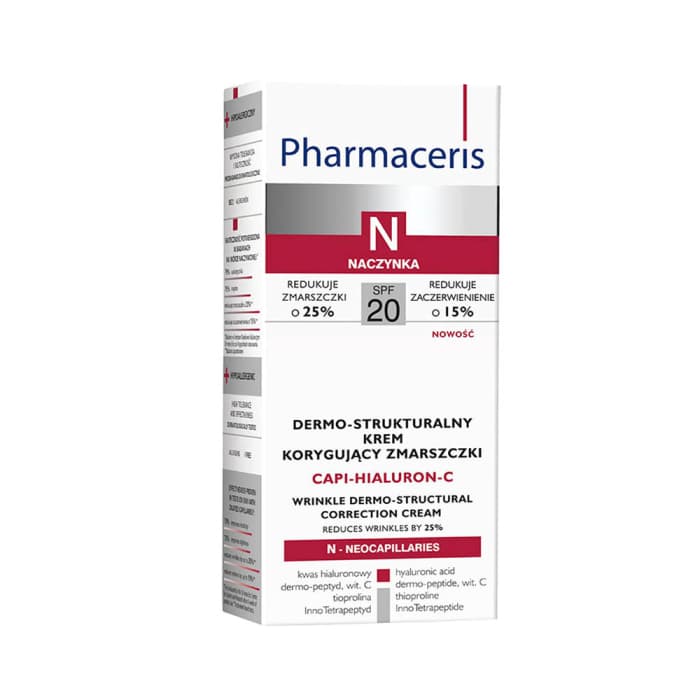 PHARMACERIS N, CAPI HIALURON C kremas brandžiai odai su išsiplėtusiais kapiliarais, SPF20, 50 ml-2
