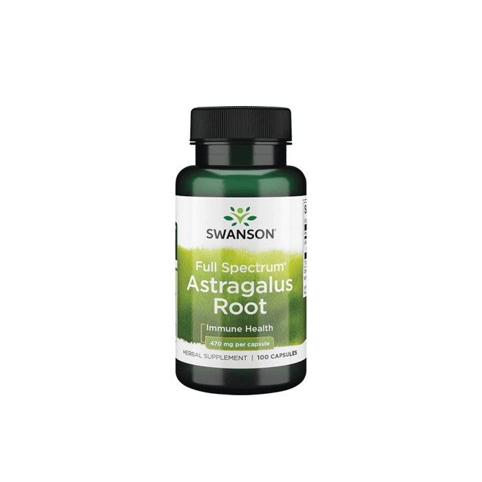 SWANSON ASTRAGALUS (KULKŠNĖ) 470 MG, 100 kapsulių