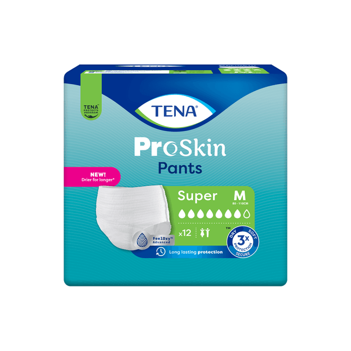 TENA sauskelnės kelnaitės PANTS SUPER, M dydis, 12 vnt.