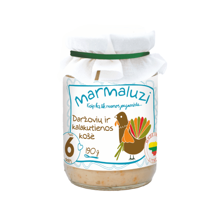 MARMALUZI daržovių ir kalakutienos košė, nuo 6 mėn., 190 g