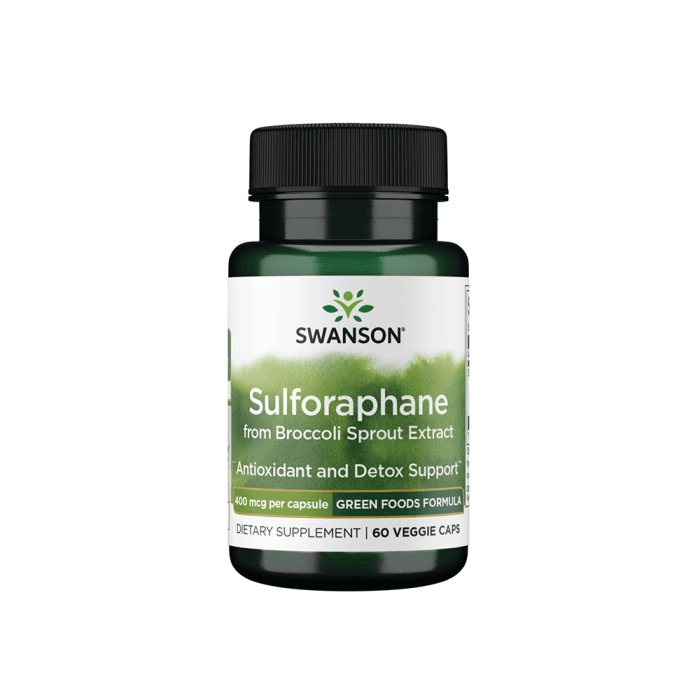 SWANSON brokolių ekstraktas (sulforafanas) 400 MCG, 60 kapsulių