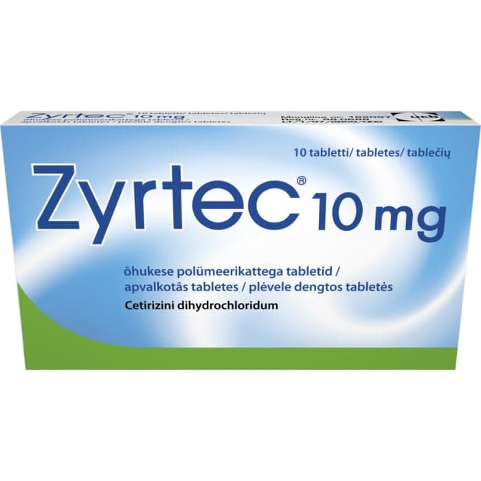 Zyrtec 10 mg, plėvele dengtos tabletės, N10