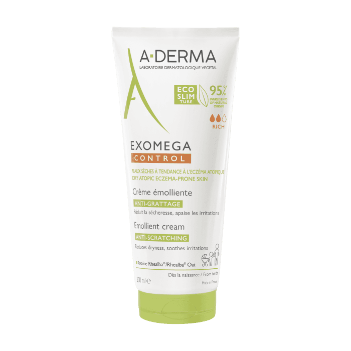A-DERMA veido ir kūno kremas-emolientas sausai, atopinei odai EXOMEGA CONTROL, 200 ml