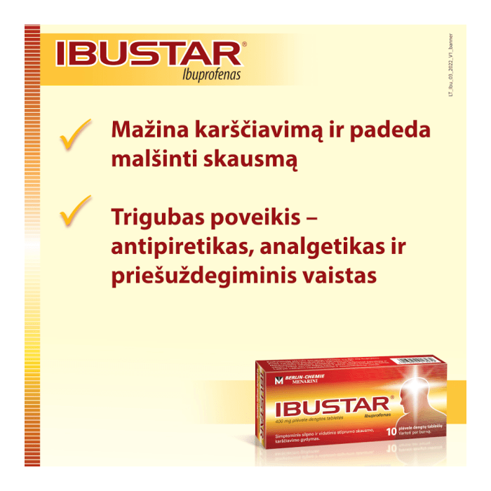 IBUSTAR, 400 mg, plėvele dengtos tabletės, N10-2