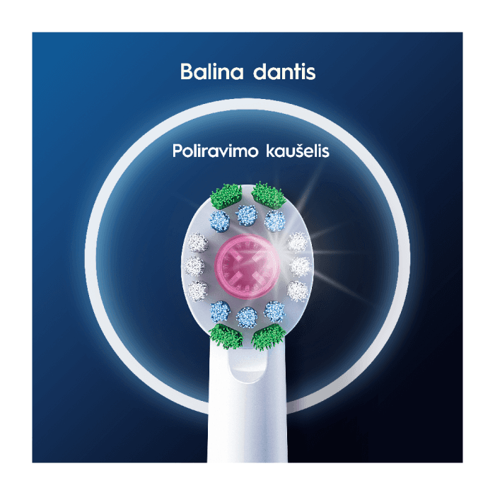 ORAL-B elektrinio dantų šepetėlio galvutės 3D WHITE PRO, 2 vnt.-3