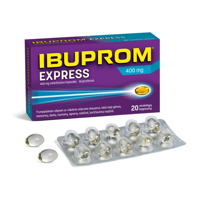 IBUPROM EXPRESS, 400 mg, Minkštosios kapsulės, N20-2
