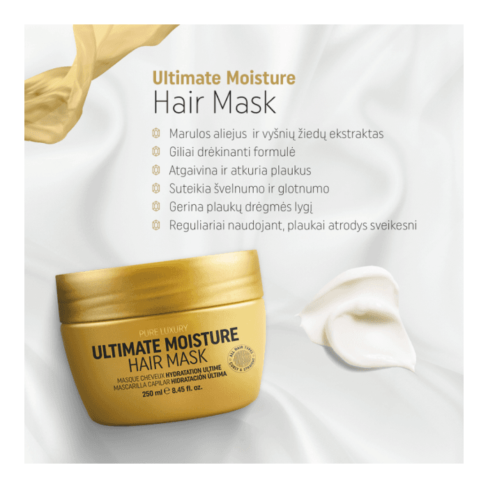 RICH intensyviai drėkinanti plaukų kaukė PURE LUXURY ULTIMATE MOISTURE, 250 ml-3