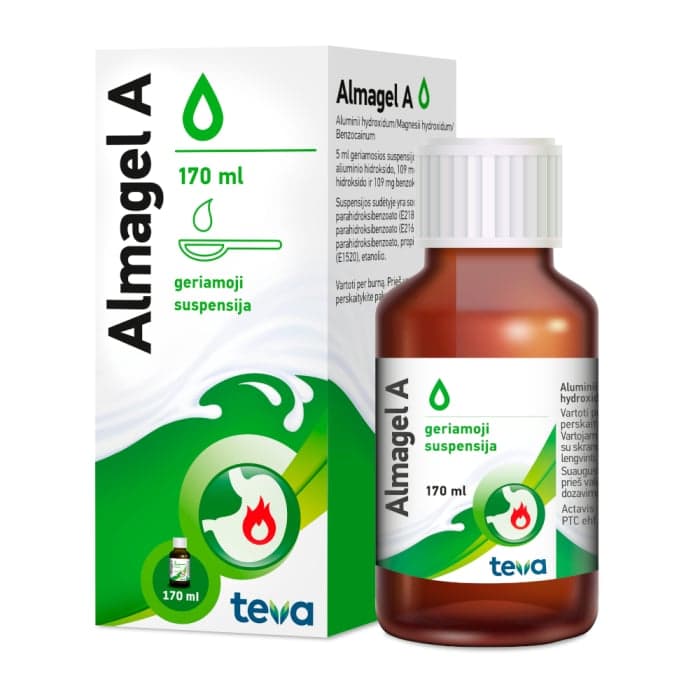 ALMAGEL A, 170 ml, geriamoji suspensija, N1-3