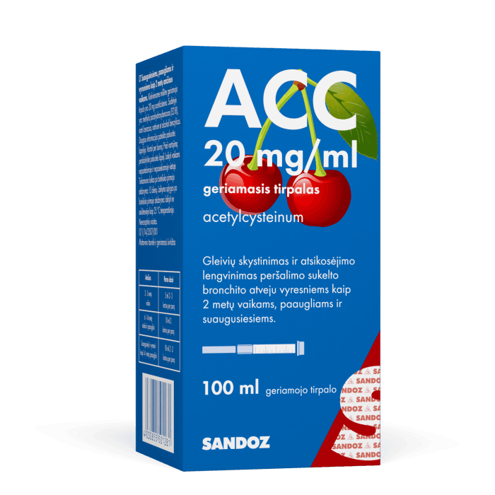 ACC, 20 mg/ml, 100 ml, Geriamasis tirpalas, N1