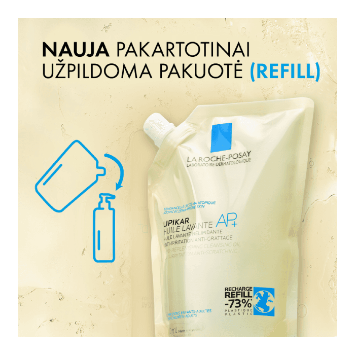 LA ROCHE-POSAY prausiamasis kūno aliejus (papildymas) LIPIKAR AP+, 400 ml-3