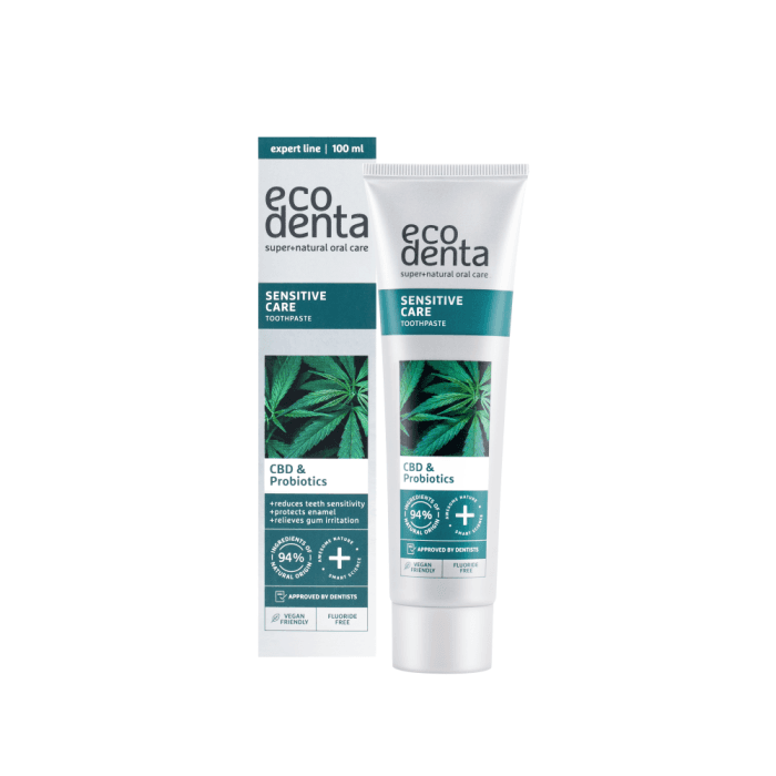 ECODENTA dantų pasta su CBD ir probiotikais, 100 ml