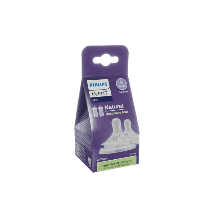 PHILIPS AVENT silikoninis žindukas NATURAL RESPONSE (SCY965/02), ypač greita tėkmė (5)., 2 vnt.