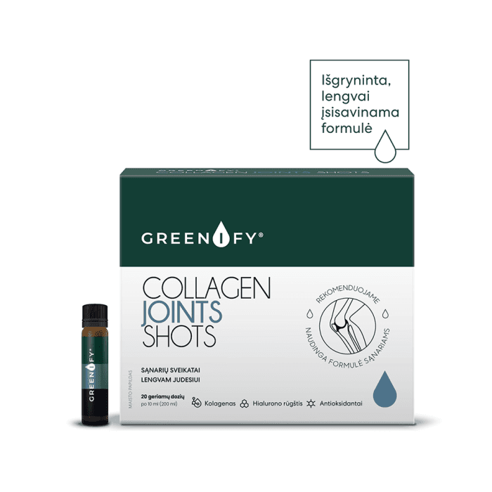 GREENIFY Collagen Joints Shots, sąnariams ir kremzlėms, 20 buteliukų-1