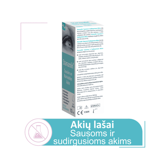 STAROZALIN, sausoms ir sudirgusioms akims akių lašai, 10 ml-3