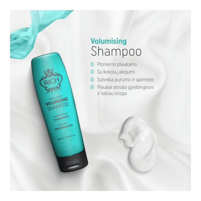RICH apimties suteikiantis šampūnas PURE LUXURY VOLUMISING, 250 ml-2