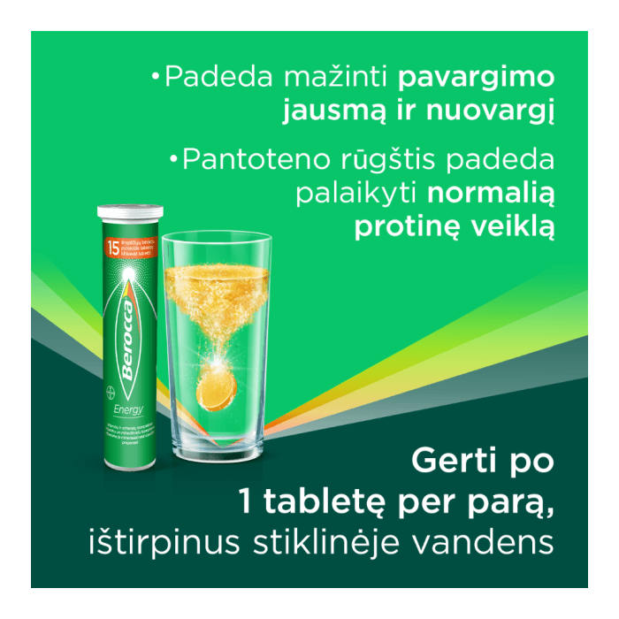 BEROCCA ENERGY, vitaminų kompleksas, 30 šnypščiųjų tablečių-2