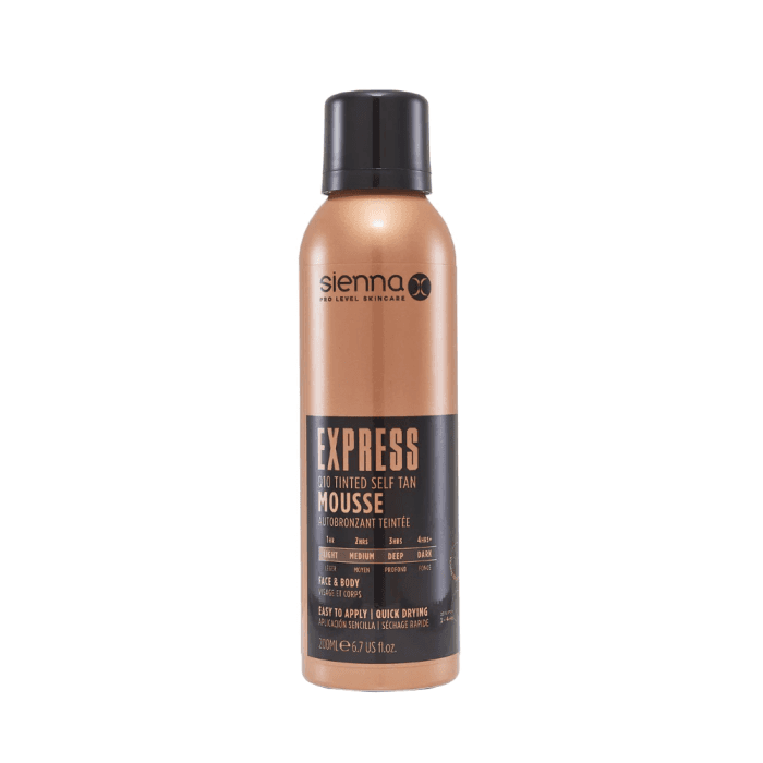 SIENNA-X greitai veikiančios savaiminio įdegio putos su Q10, 200 ml