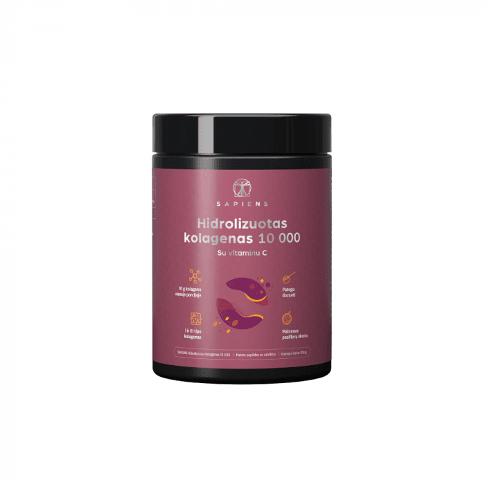 SAPIENS hidrolizuotas kolagenas 10 000, pasiflorų skonio, 330 g