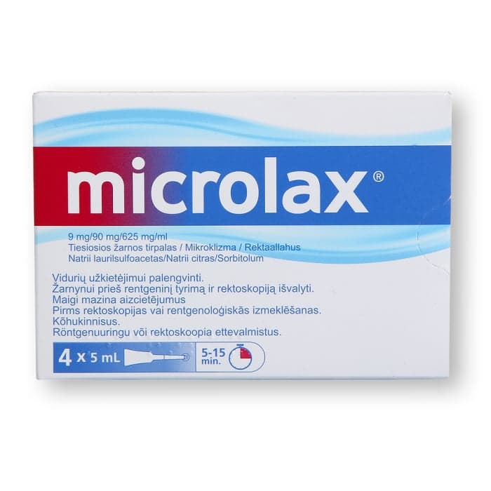 MICROLAX, 4 x 5 ml, tiesiosios žarnos tirpalas, N4-2