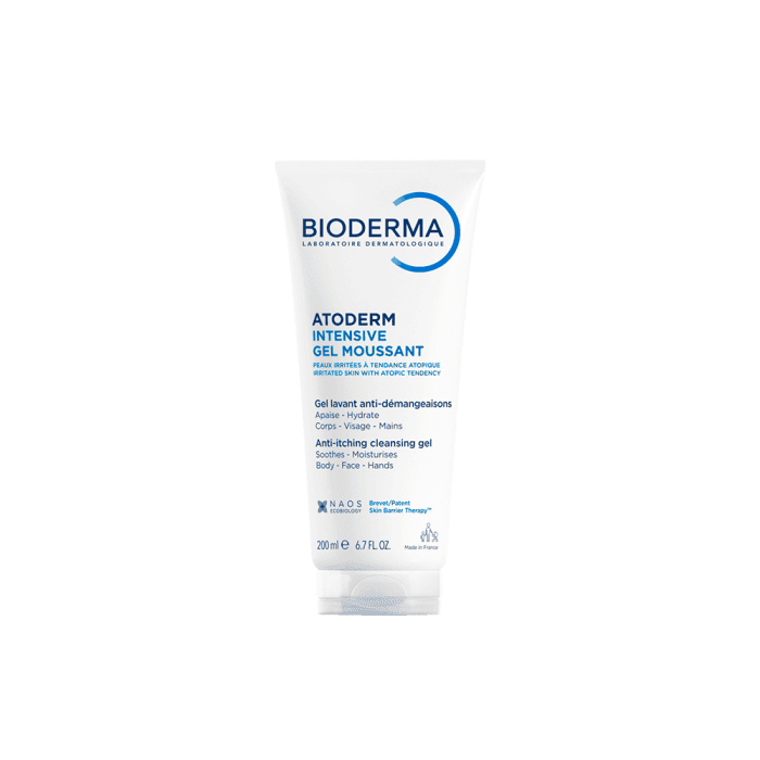 BIODERMA gelinis putojantis prausiklis sudirgusiai, atopiškai odai ATODERM INTENSIVE GEL MOUSSANT, 200 ml