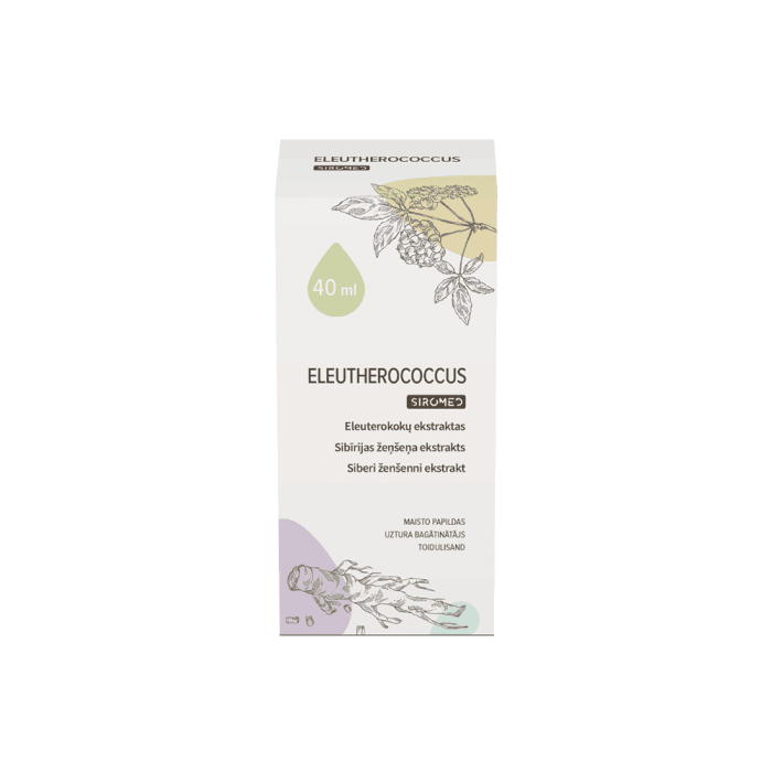 ELEUTHEROCOCCUS SIROMED eleuterokokų ekstraktas, 40 ml