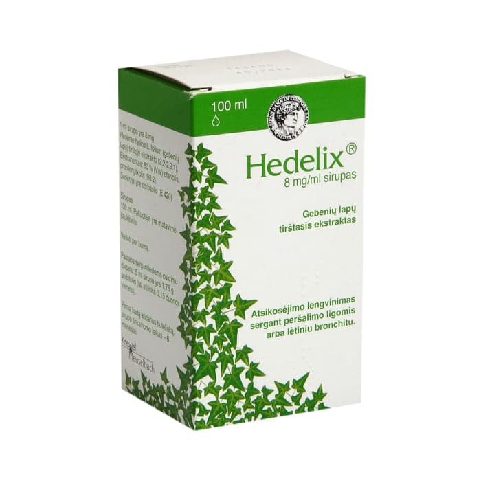 Hedelix, 8mg/ml sirupas, 100 ml ir matavimo šaukštelis, Sirupas, N1-2