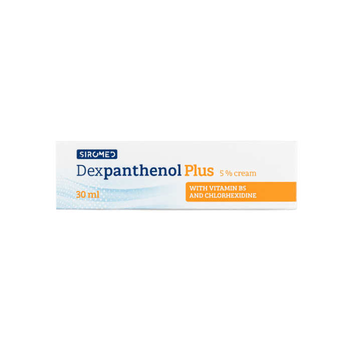 SIROMED kremas su B5 ir chlorheksidinu DEXPANTHENOL PLUS 5 %, 30 ml-3