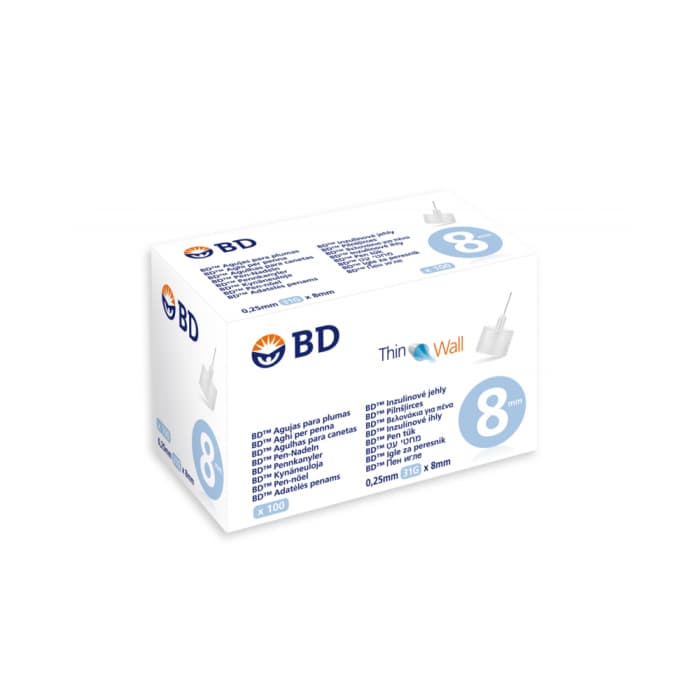 BD PEN adatos insulino injektoriams G31, 0,25 x 8,0 mm, 100 vnt.
