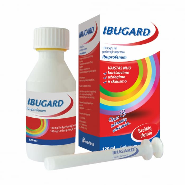 IBUGARD 100 mg/5 ml geriamoji suspensija, geriamoji suspensija, N1-3