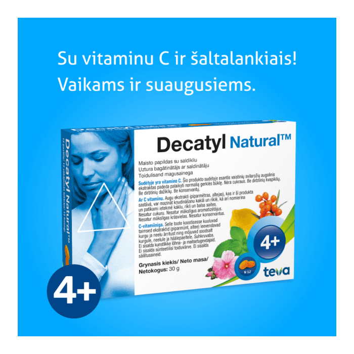 DECATYL NATURAL, 12 pastilių-2