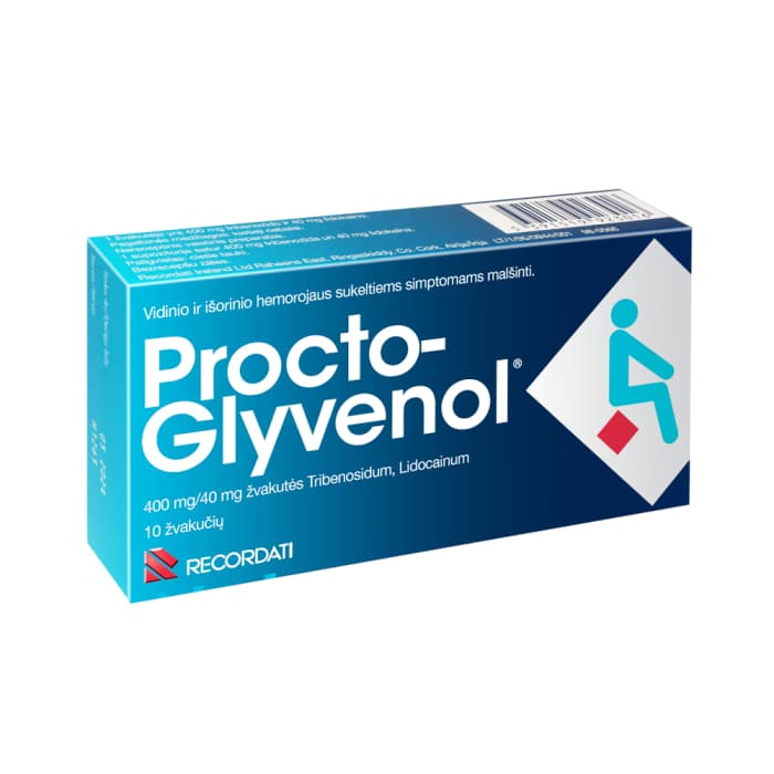PROCTO-GLYVENOL, 400mg/40mg, Žvakutės, N10