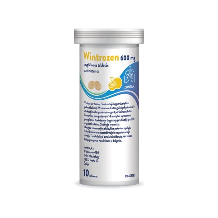 WINTROZEN, 600mg, Šnypščiosios tabletės, N10-2