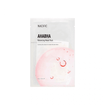 NACIFIC balansuojamoji lakštinė veido kaukė AHA/BHA BALANCING MASK, 30 g, 1 vnt.