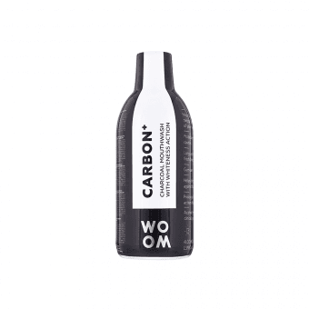 WOOM balinamasis burnos skalavimo skystis su aktyvinta anglimi CARBON+, 500 ml